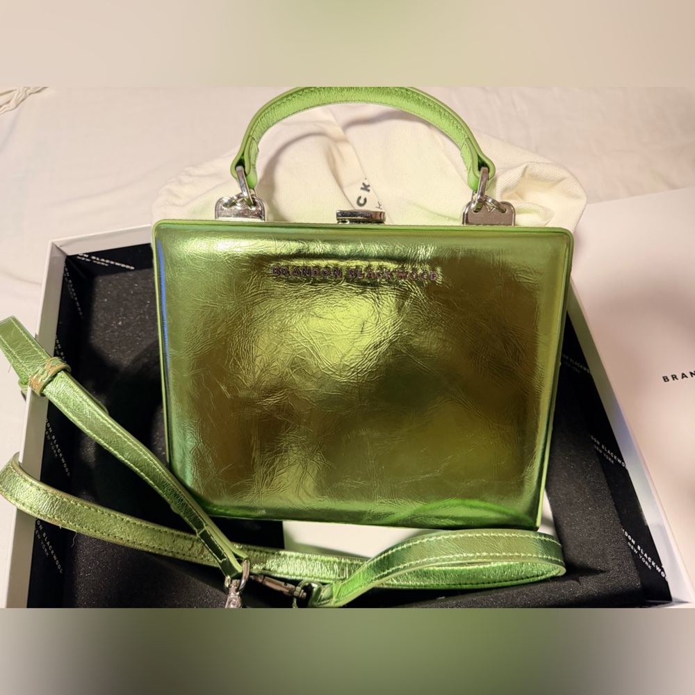 Brandon Blackwood Metallic Green Crossbody Bag